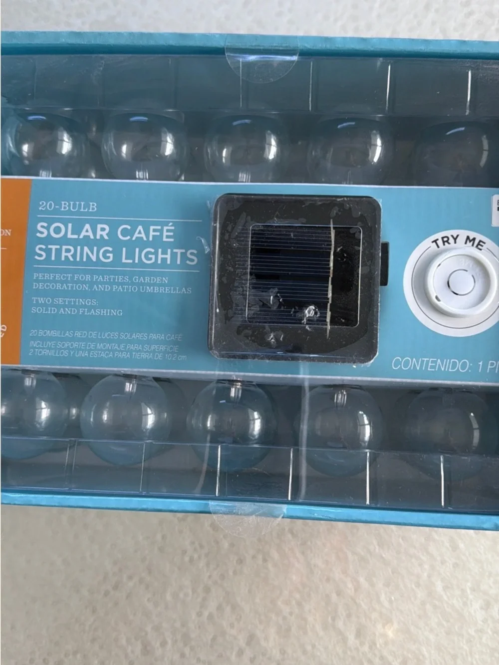 Solar G40 String Lights - Clear Bulbs